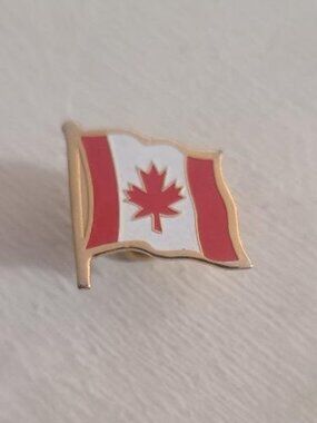 Canada Maple Leaf National Flag Vintage Lapel Pin Tie Tack Brooch - Canadian Pin